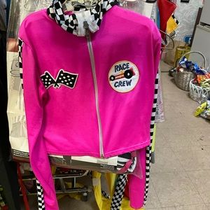 NWT 2 piece hot pink race crew Halloween 🎃 pit girl
